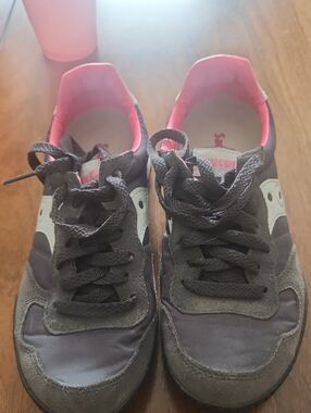 Gray and Pink Casual Sneakers